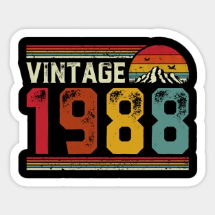 Vintage 1988 Birthday Gift Retro Style Sticker